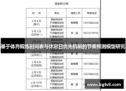 基于体育锻炼时间表与休息日优先机制的节奏预测模型研究